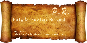 Polyákovics Roland névjegykártya